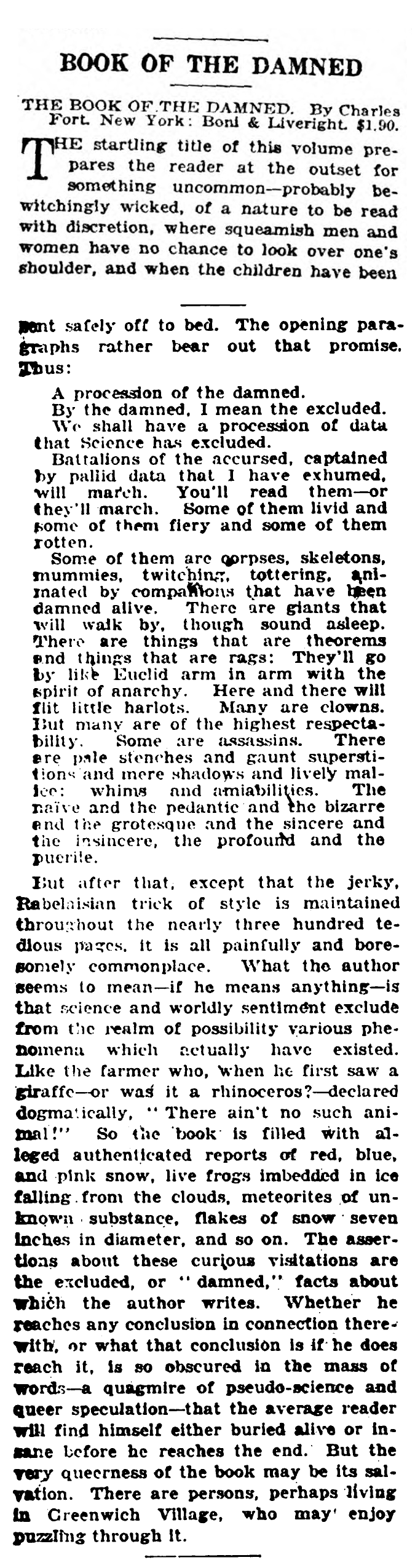 FileThe Book of the Damned NY Times Book Review (p. 81, 84) 1920