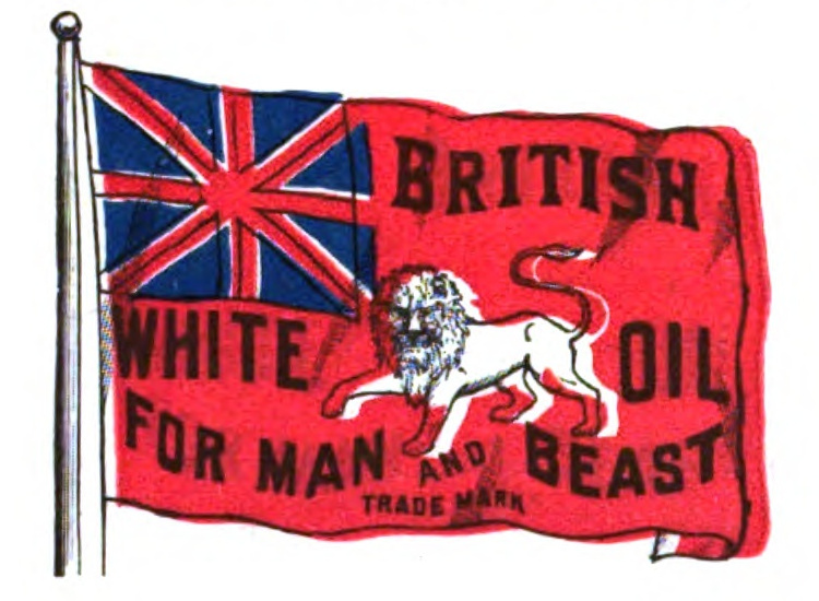 File:British White Oil - For Man and Beast - white lion on flag trademark (1884).jpg