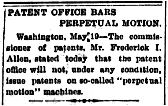File:Patent Office Bars Perpetual Motion - Paducah Sun (Paducah, KY) - 1903-05-03, p. 3.jpg