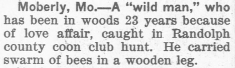 File:Wild Man (of the Woods, Missouri, Moberly) - 1913-11-06 - Day Book (Chicago, IL), p. 30.jpg