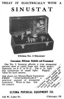 "TREAT IT ELECTRICALLY WITH A SINUSTAT" - 1916.