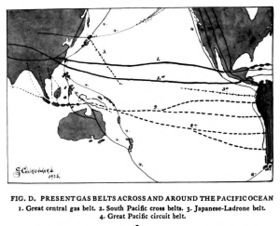 Present Gas Belts across and around the Pacific Ocean