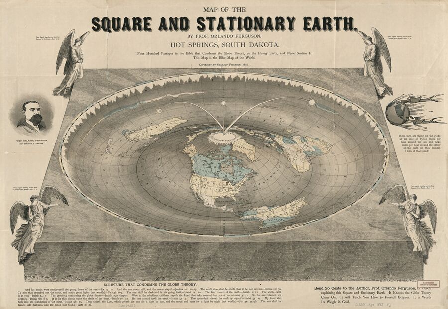 Orlando Ferguson - Map of the Square and Stationary Earth (1893).jpg