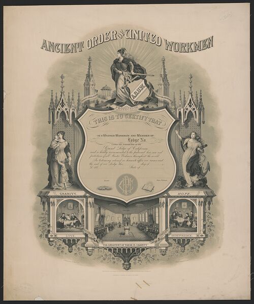 File:Ancient Order of United Workmen - Master Workman, Lodge certificate (1881).jpg