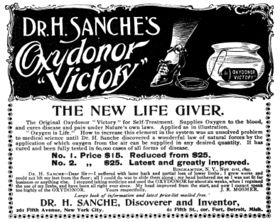"Dr. H. SANCHE'S Oxydonor 'Victory', THE NEW LIFE GIVER," Apr. 1896