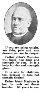 "Father John's Medicine is best for colds and throat troubles." (1916)
