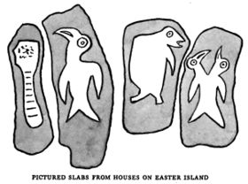 Pictured Slabs from Houses on Easter Island
