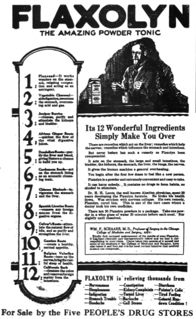 "Flaxolyn, The Amazing Powder Tonic" - 1919