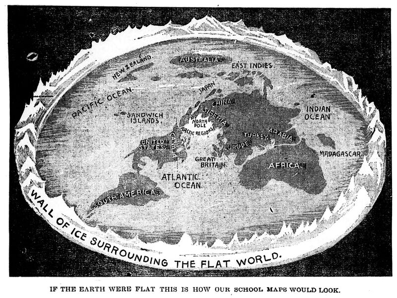 File:Flat Earth - illustration (IF THE EARTH WERE FLAT THIS IS HOW OUR SCHOOL MAPS WOULD LOOK) - c. 1897.jpg