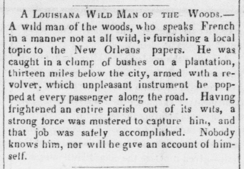 File:Wild Man (of the Woods, Louisiana) - 1860-05-11 - Bedford Gazette (Bedford, PA), p. 2.jpg