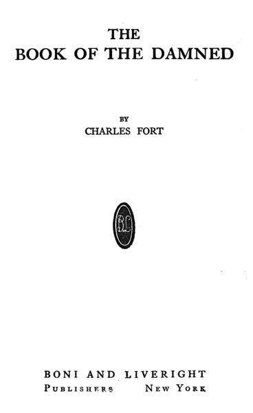 File:The Book of the Damned (1919) - title page.jpg