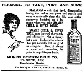 "PLEASING TO TAKE, PURE AND SURE - Malaria is banished as if by magic" (1915)