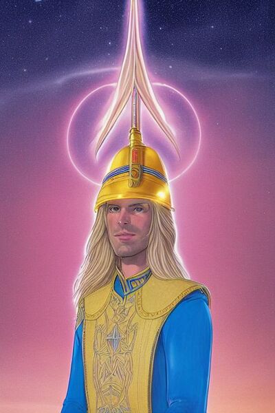 File:Commander Ashtar exchanging waves via tensor beam (Stable Diffusion, 2023).jpg