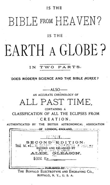 File:Is the Bible from Heaven? Is the Earth a Globe? (1893 book) - title page.jpg