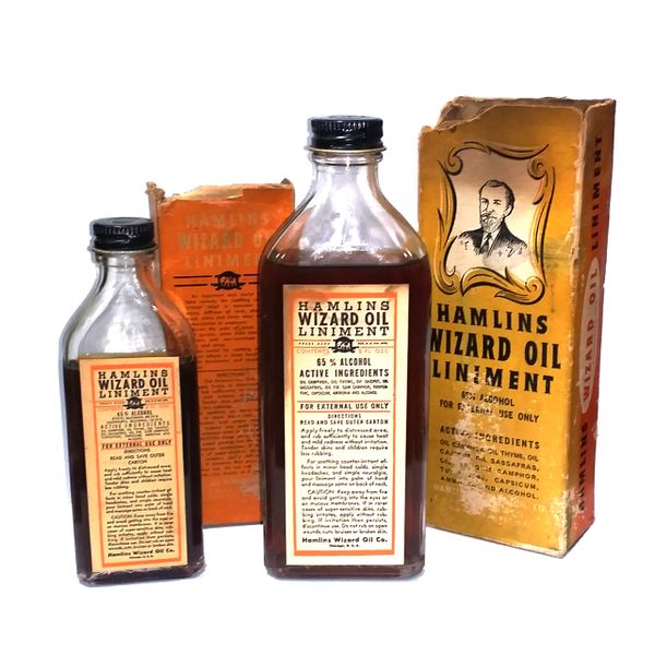 File:Hamlin's Wizard Oil - boxes, bottles.jpg