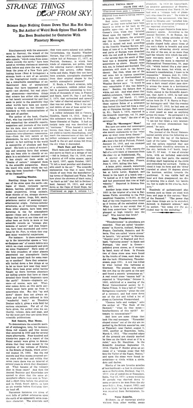 The Book of the Damned (1919 book) Kook Science