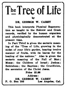 1917 ad. for Carey's "The Tree of Life"
