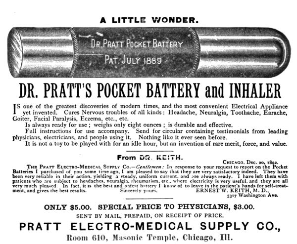 Dr. Pratt's Pocket Battery and Inhaler - Kook Science