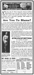 "I CAN HELP YOU - IF I CAN PUT INTO YOUR HANDS THIS BOOK ON STRONGFORTISM" (Nov. 1920)