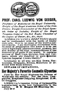 An endorsement from Prof. Chas. Ludwig von Seeger, etc. (1886)