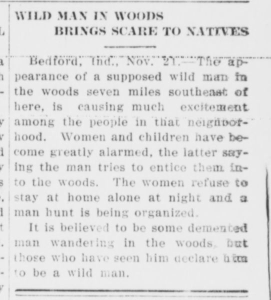 File:Wild Man (of the Woods, Indiana, Bedford) - 1910-11-23 - Hartford Herald (Hartford, KY), p. 5.jpg