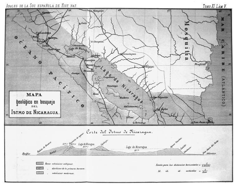 File:Geological Map in Sketch of the Isthmus of Nicaragua, ca. 1882.jpg