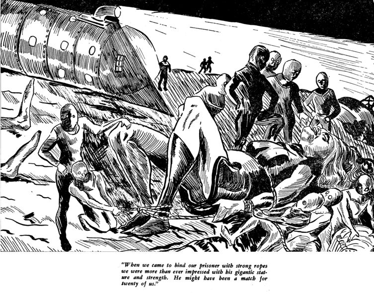 File:Edison's Conquest of Mars (1947) - To bind our prisoner with strong ropes - illo. by Bernard Manley Jr.jpg